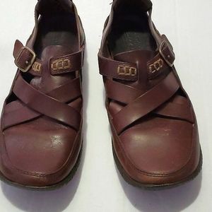 Timberland Smart Comfort System Brown Leather Buckled Mary Jane Loafers Flats 6
